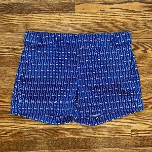 Blue and White Bottle Cap Print Shorts